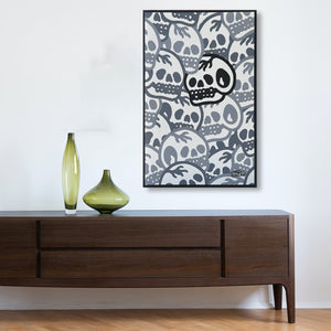 Black/Grey 'Trademark Skull' (24x36”) Canvas